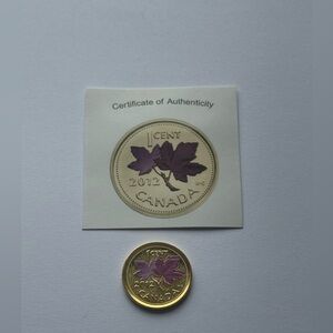 Canada 2012 Gold Plated One Cent Coin